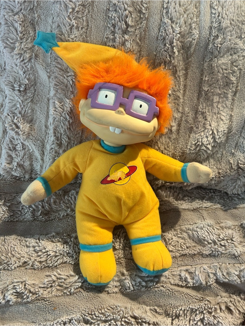 Rugrats Chuckie Plush Toy - Yellow Outfit with Orange Hair